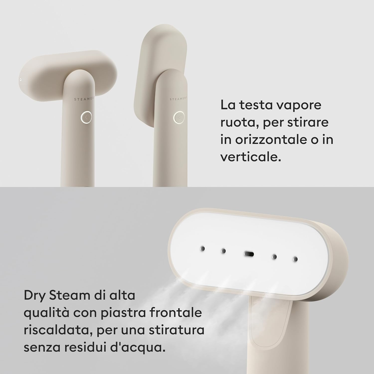 Steamery - Cirrus Lite Sand - Stiratore Verticale Portatile Tech & Minimal
