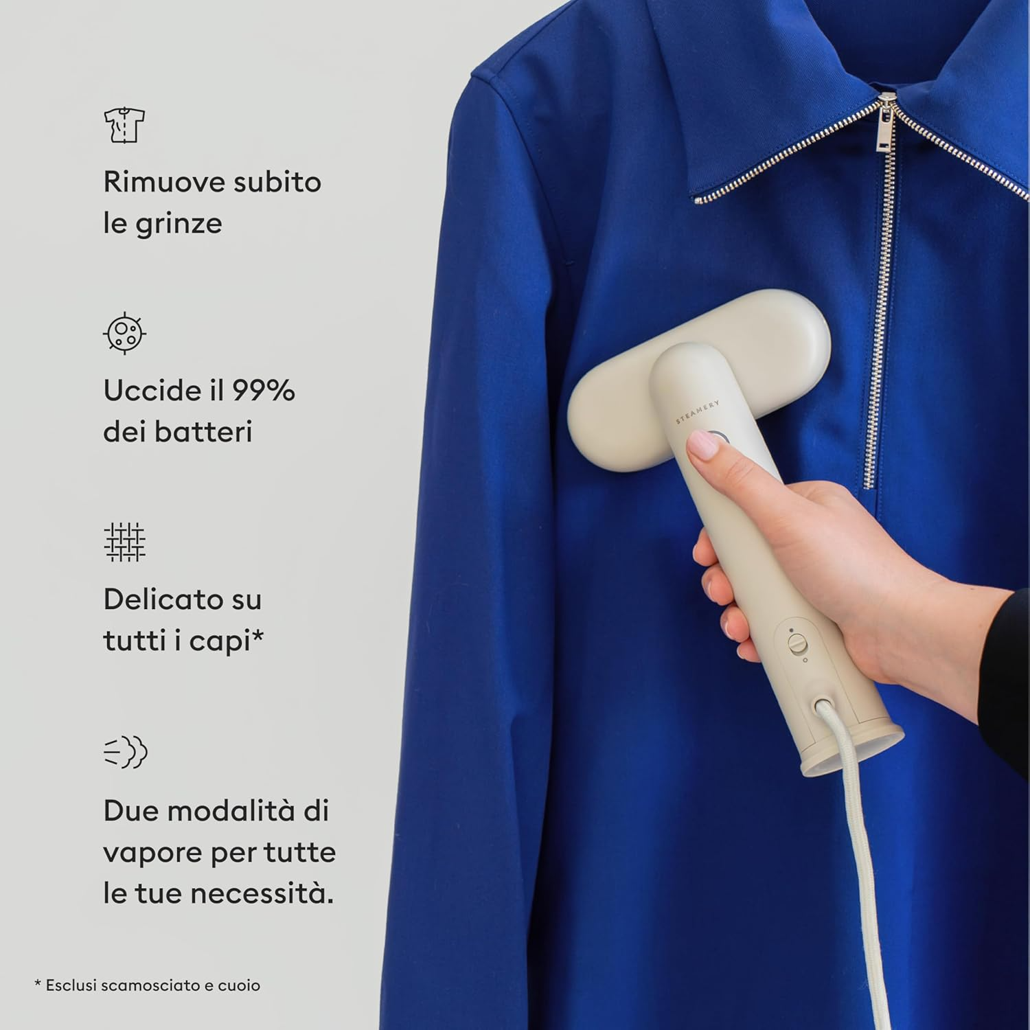 Steamery - Cirrus Lite Sand - Stiratore Verticale Portatile Tech & Minimal