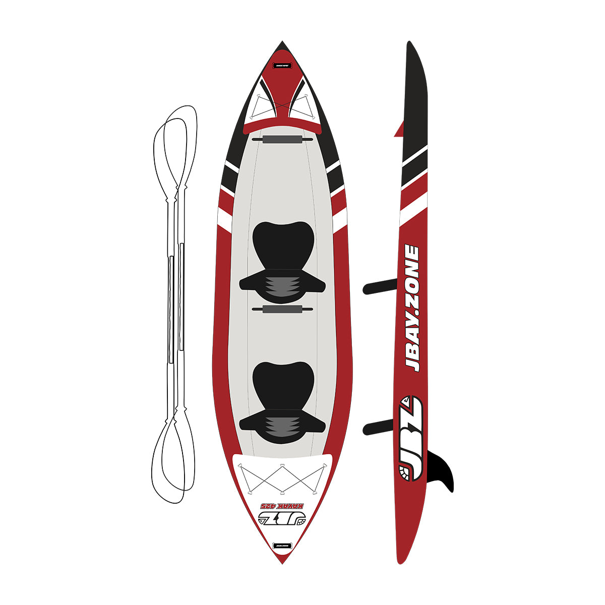 JBAY.ZONE Kayak 425 Canoa Hinchable 2 Plazas 425x78cm enteramente en  Drop-Stitch de Alta presión : : Deportes y aire libre