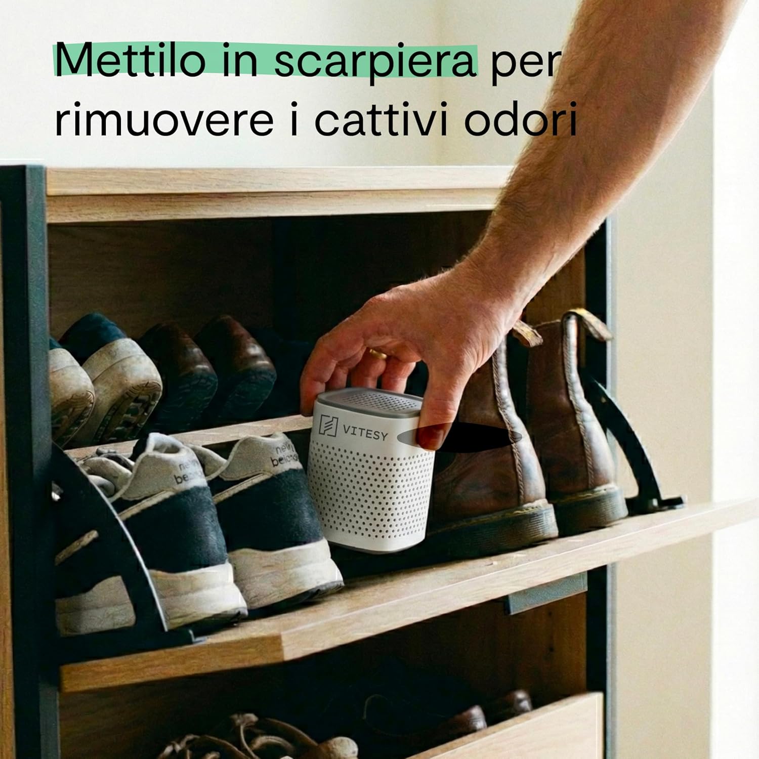 Vitesy Deo – Eliminatore di Odori Catalitico Riutilizzabile per Frigorifero, Auto e Armadi