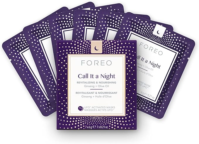 FOREO Call It A Night – Maschera Viso Nutriente e Rivitalizzante per UFO™ (Confezione da 7)