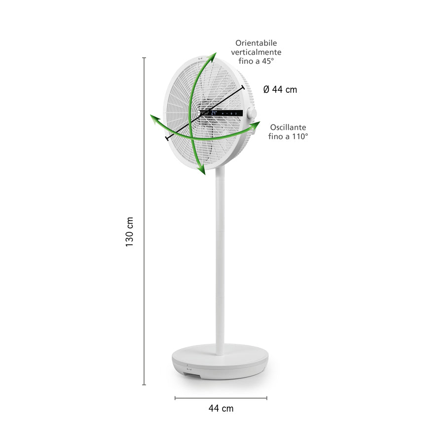 MACOM SMONTY Art. 983 – Ventilatore Smontabile Salvaspazio con Motore DC Silenzioso