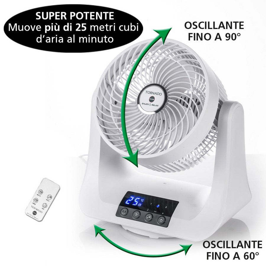 MACOM Tornado – Ventilatore Circolatore d’Aria ad Alta Potenza con Oscillazione Automatica