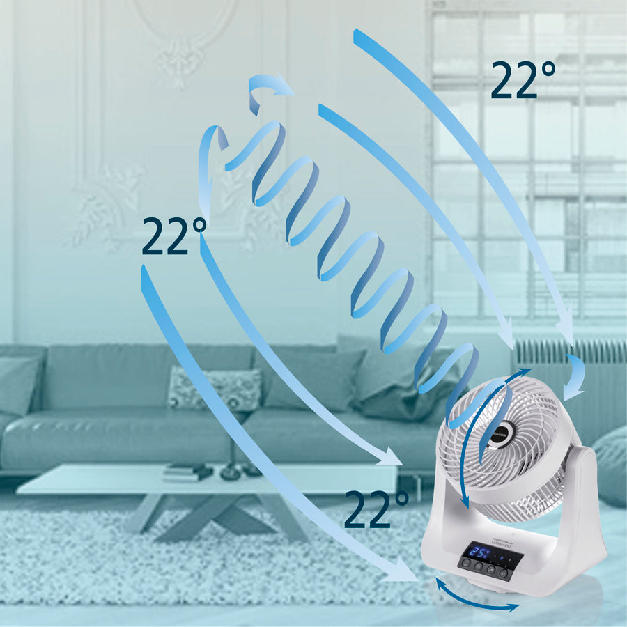 MACOM Tornado – Ventilatore Circolatore d’Aria ad Alta Potenza con Oscillazione Automatica