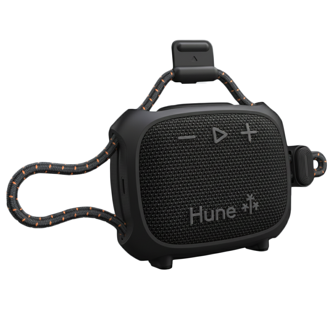 HUNE SAUCO™ Black – Speaker Bluetooth Portatile Outdoor in Materiali Riciclati
