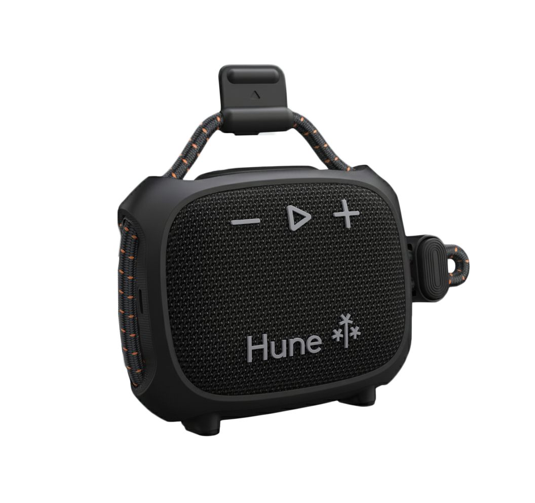 HUNE SAUCO™ Black – Speaker Bluetooth Portatile Outdoor in Materiali Riciclati