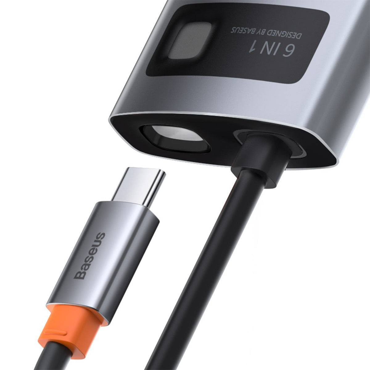 Baseus Hub USB-C 6 in 1 with 3 USB 3.0, 1 HDMI, 1 RJ45, 1 PD grey CAHUB-CW0G