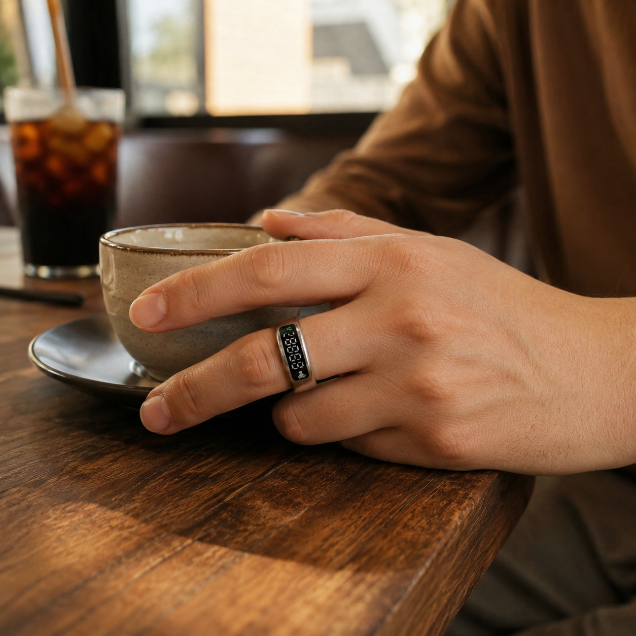 FITPADDY FitRing Pro – Smart Ring con Display LED Touch, Vibrazione, 100+ Sport e Monitoraggio 24h