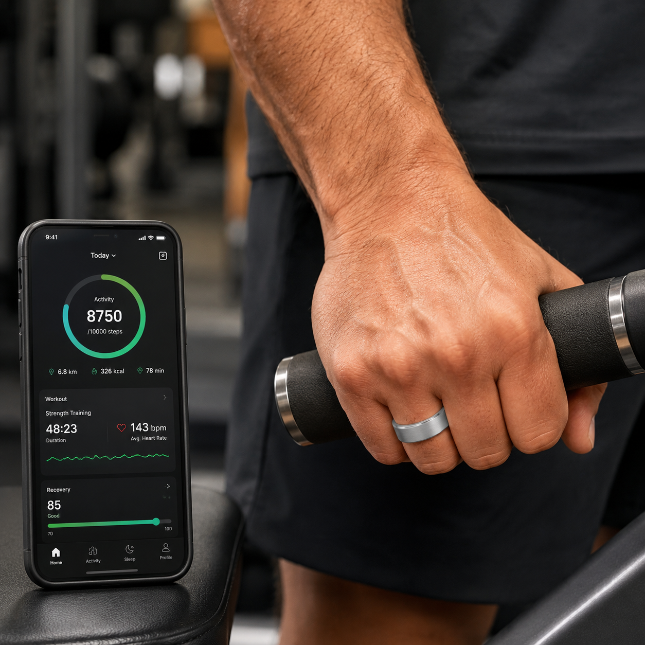 FITPADDY FitRing Air – Smart Ring in Acciaio con Monitoraggio Benessere 24h, SpO₂, Sonno e 5ATM