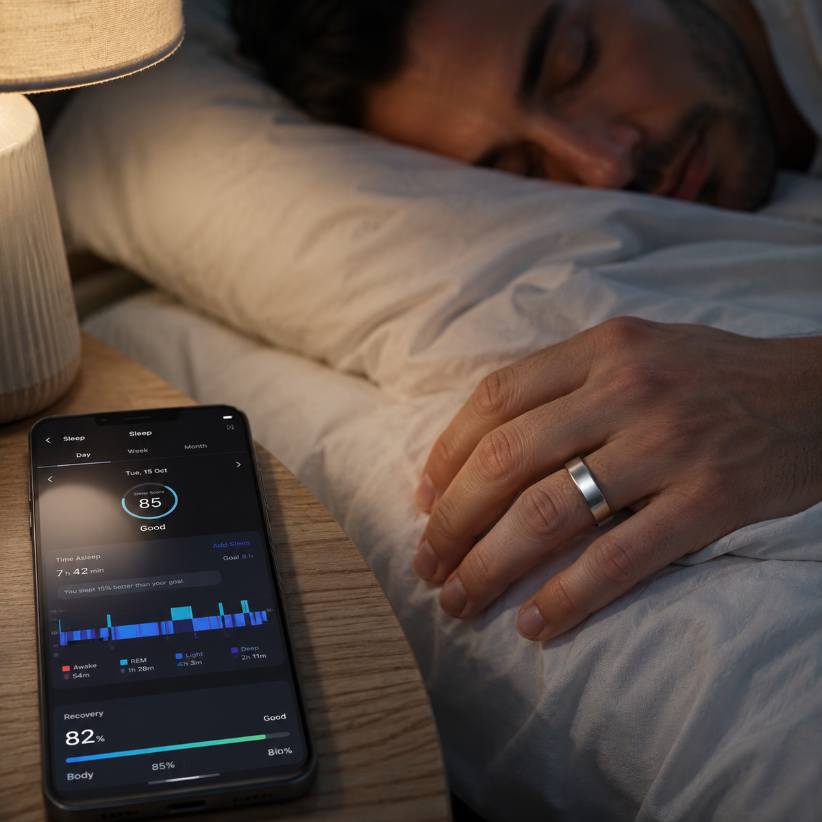 FITPADDY FitRing Air – Smart Ring in Acciaio con Monitoraggio Benessere 24h, SpO₂, Sonno e 5ATM
