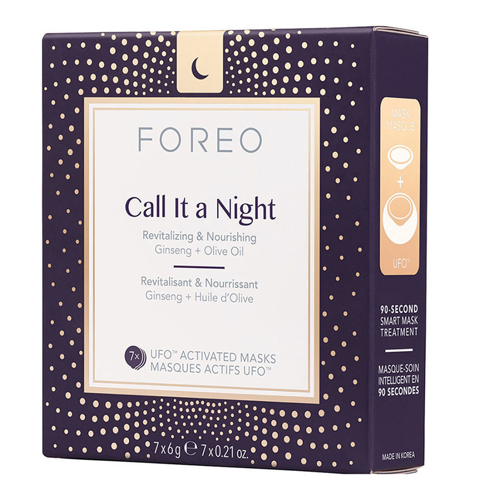 FOREO Call It A Night – Maschera Viso Nutriente e Rivitalizzante per UFO™ (Confezione da 7)