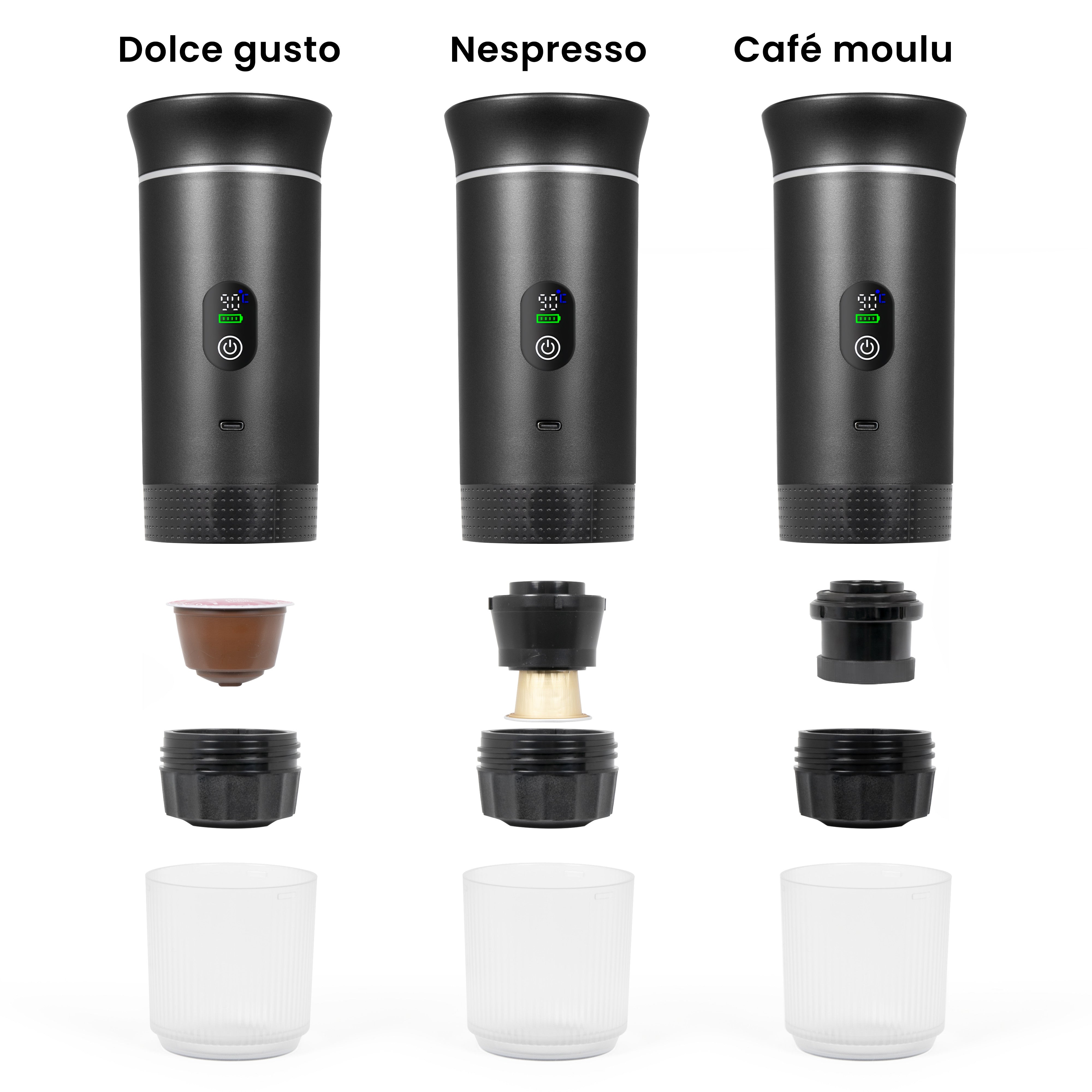 Delta Portable Coffee Machine – Macchina da Caffè Portatile Ricaricabile per Caffè Macinato e Capsule