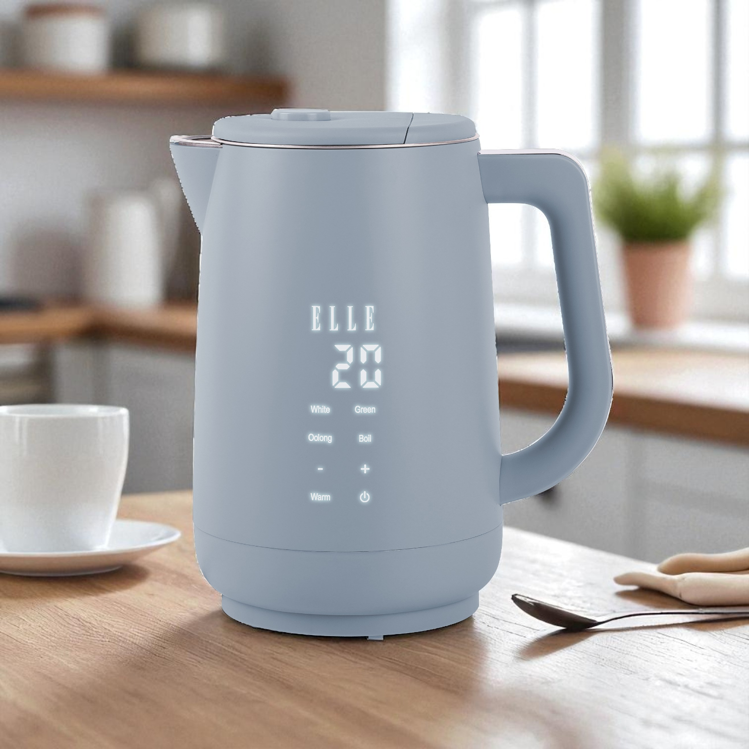 ELLE Panache 1.7L Digital Kettle Blu – Bollitore Digitale Touch con Programmi per Tè