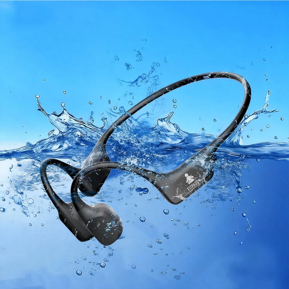 FITPADDY FitBone Pro – Cuffie a Conduzione Ossea IPX8 con 32 GB di Memoria e 11 Ore di Autonomia
