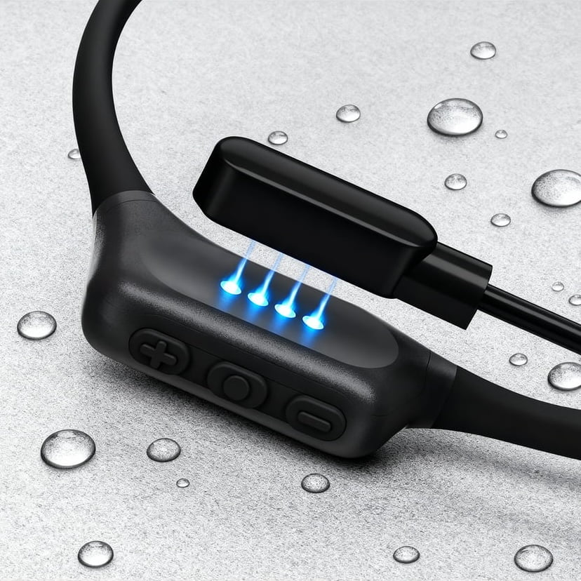 FITPADDY FitBone Pro – Cuffie a Conduzione Ossea IPX8 con 32 GB di Memoria e 11 Ore di Autonomia