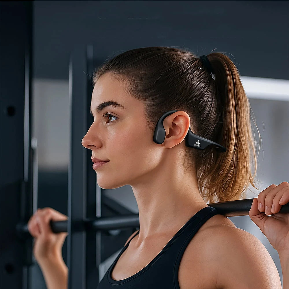 FITPADDY FitBone Pro – Cuffie a Conduzione Ossea IPX8 con 32 GB di Memoria e 11 Ore di Autonomia