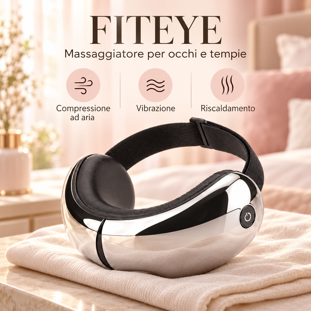 FITPADDY FITEYE – Massaggiatore Occhi con Compressione, Calore e Vibrazione
