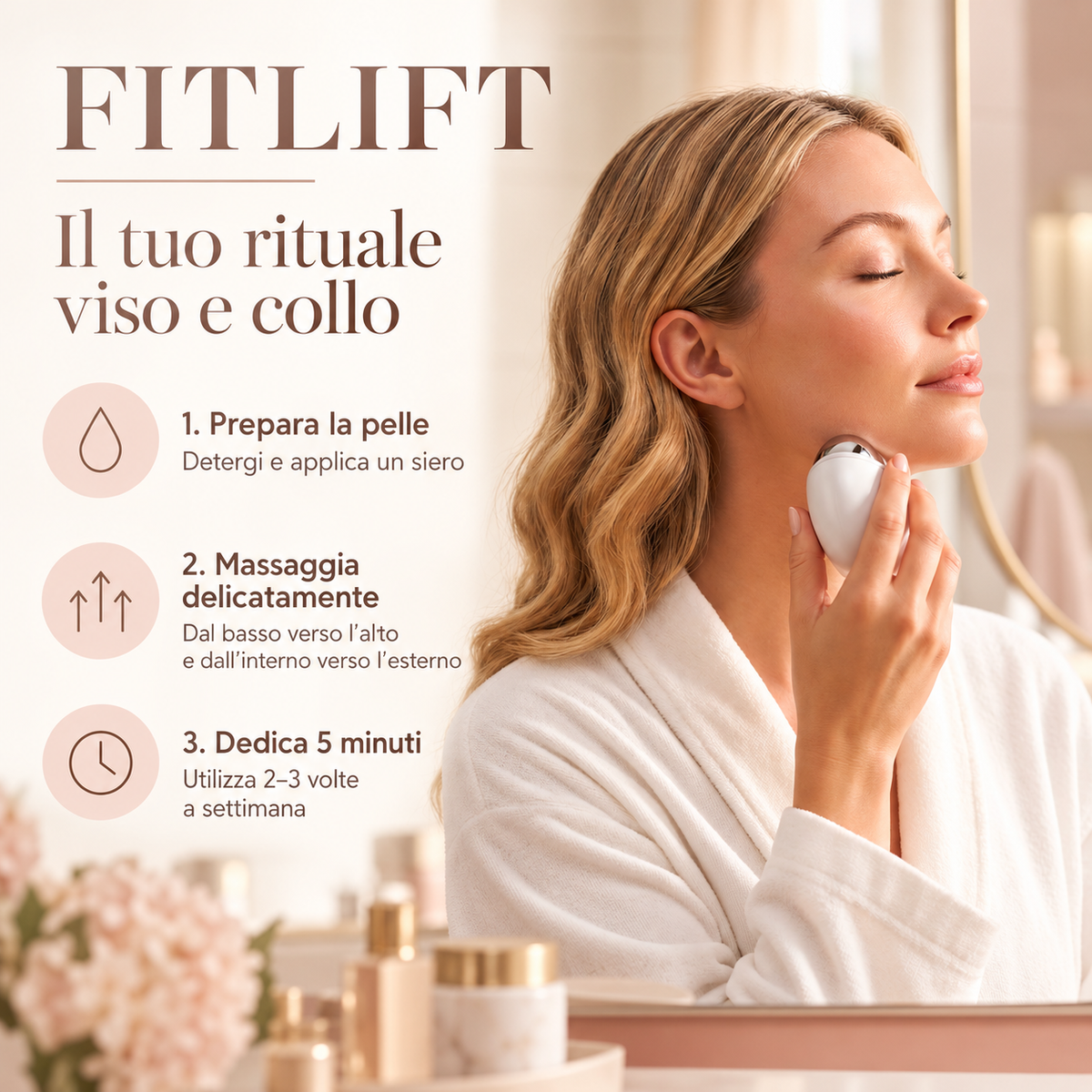 FITPADDY FITLIFT – Gua Sha Elettrico Viso con EMS e LED