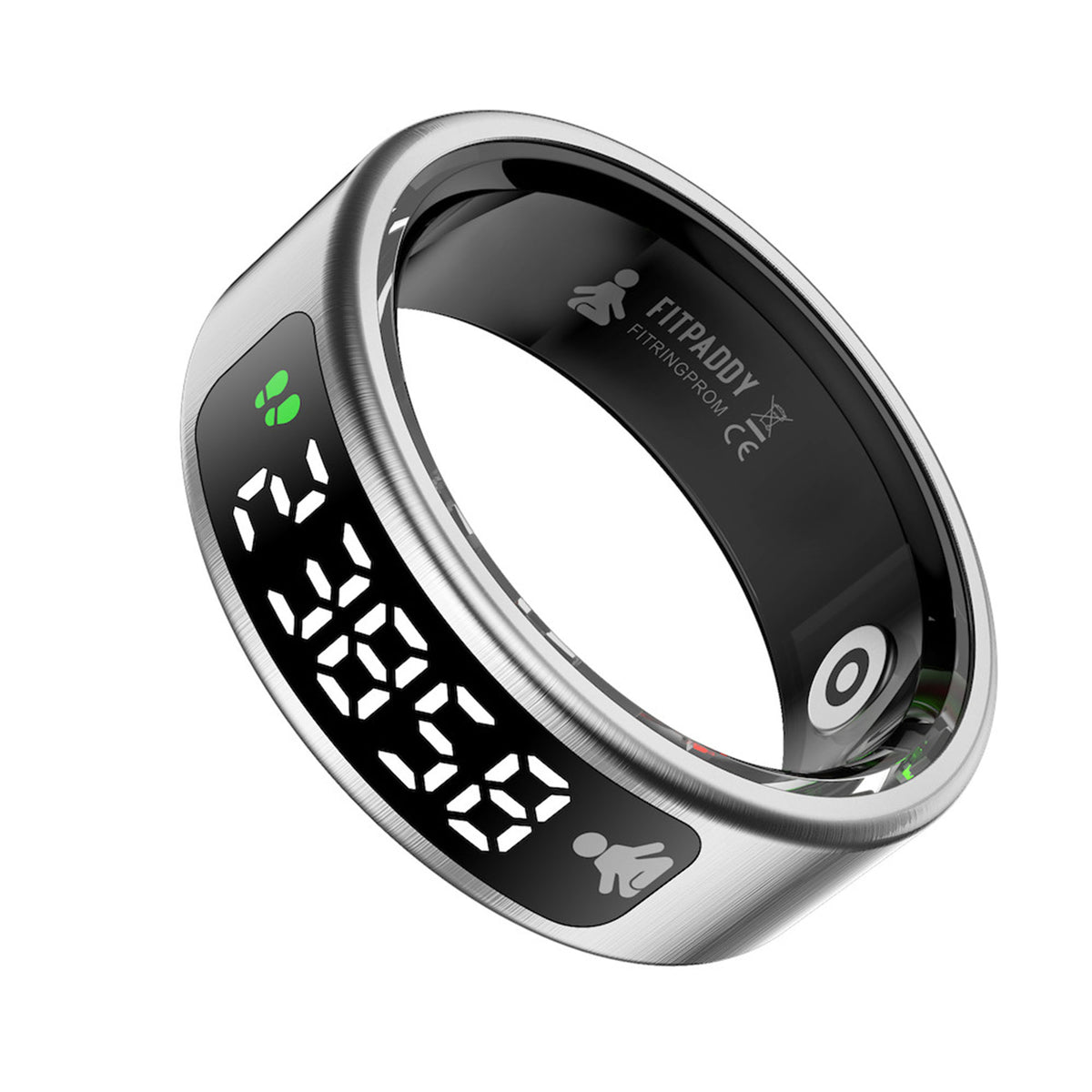FITPADDY FitRing Pro – Smart Ring con Display LED Touch, Vibrazione, 100+ Sport e Monitoraggio 24h