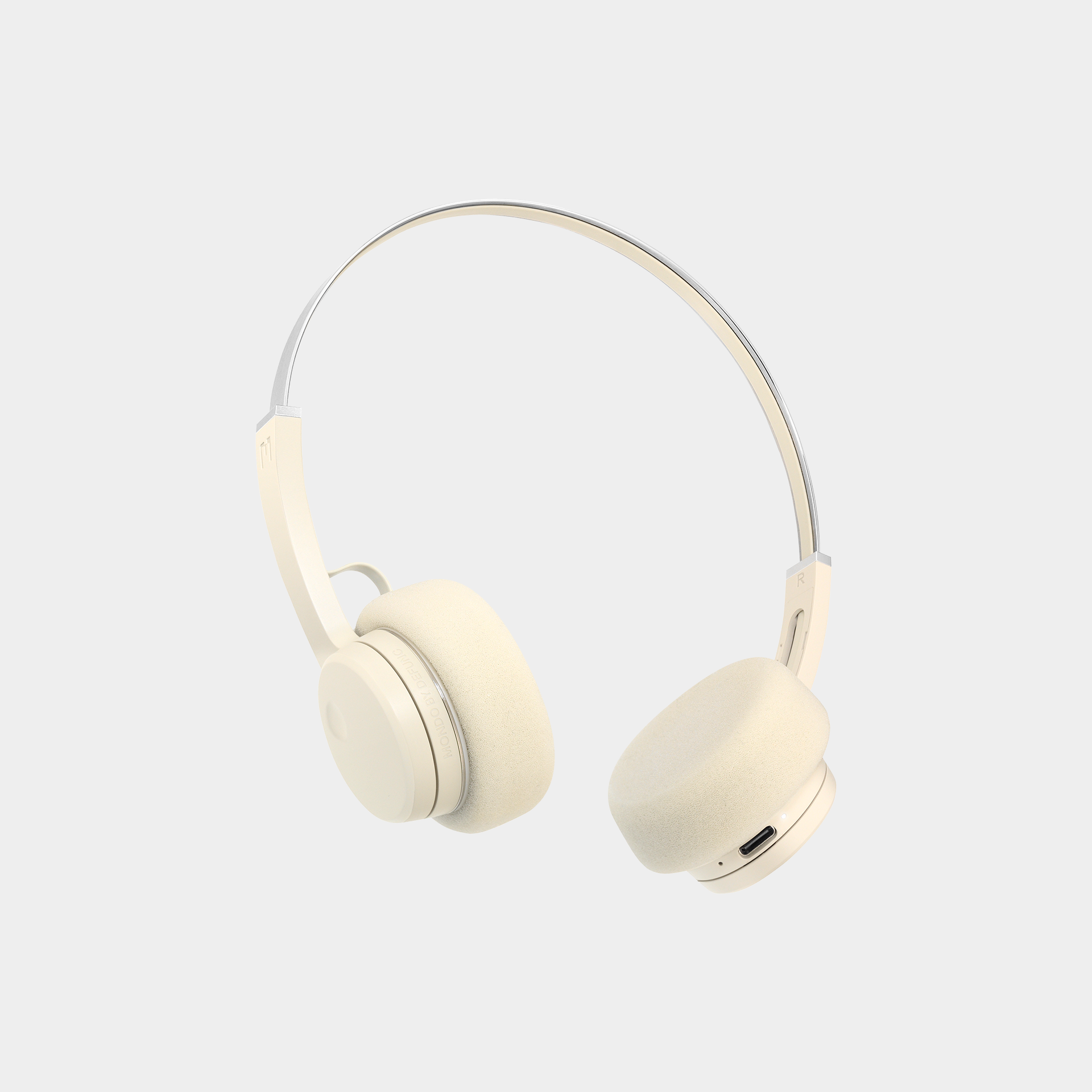MONDO by Defunc Freestyle Headphones Beige – Cuffie Wireless On-Ear Retro Bluetooth