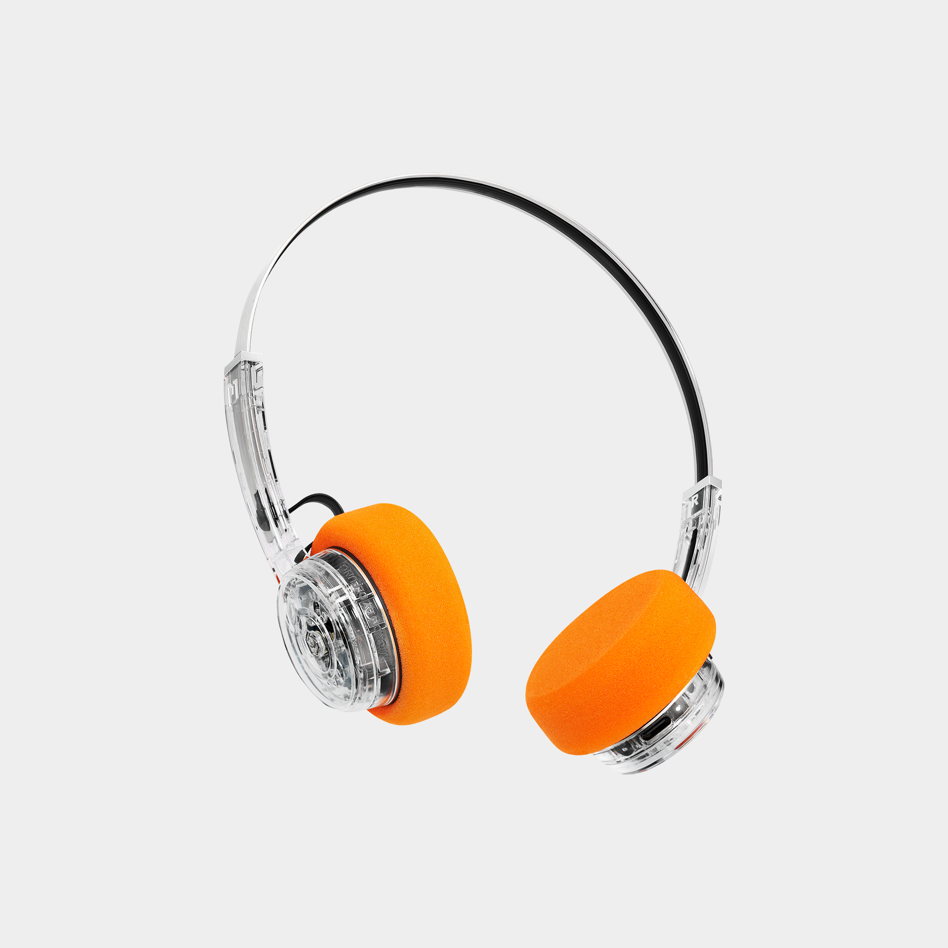 MONDO by Defunc Freestyle Headphones Transparent – Cuffie Wireless On-Ear Retro Bluetooth