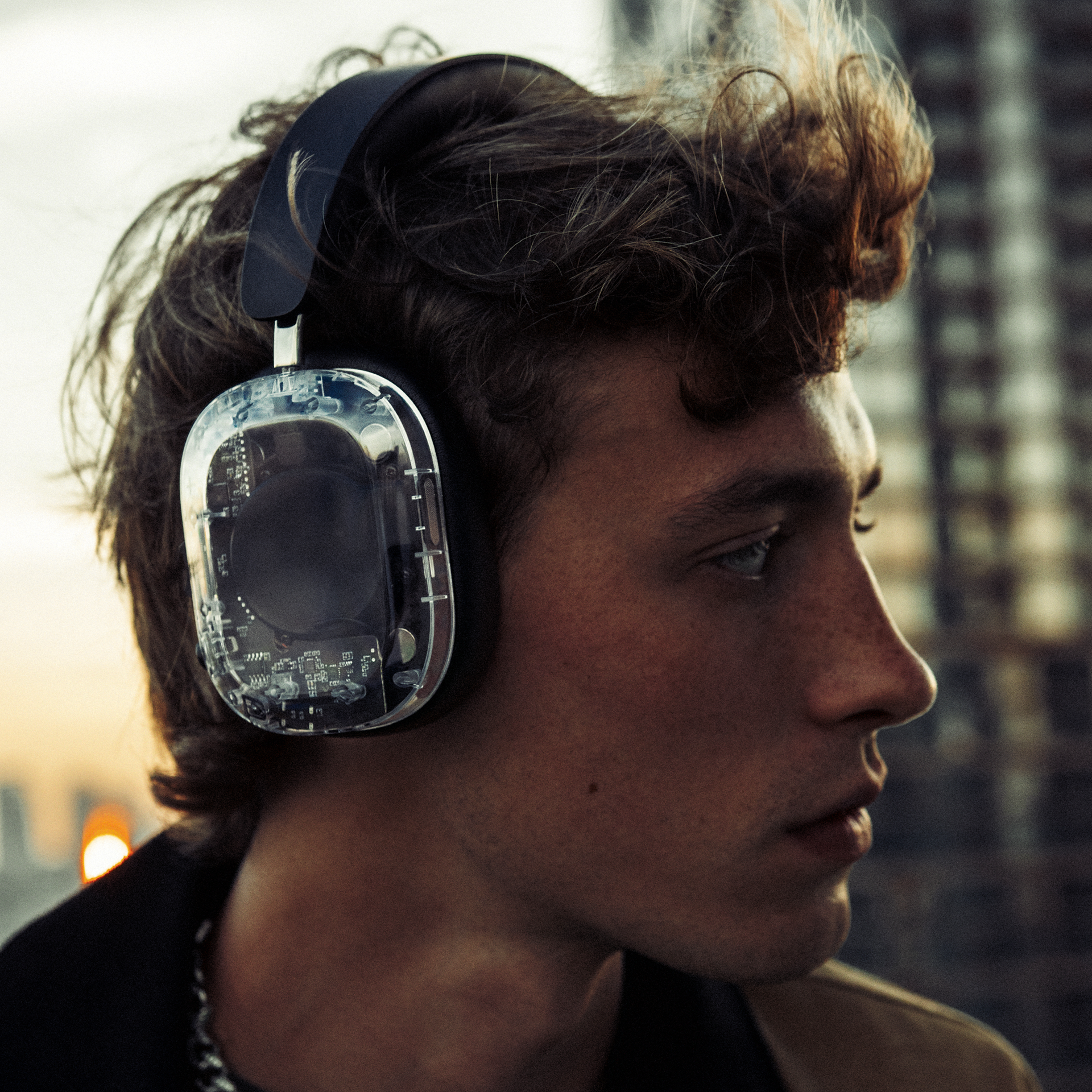 MONDO by Defunc ANC Headphones Transparent – Cuffie Over-Ear Wireless con Active Noise Cancelling