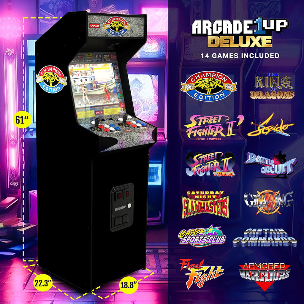 Arcade 1Up Street Fighter Deluxe Arcade Riserless – Cabinet Arcade ...