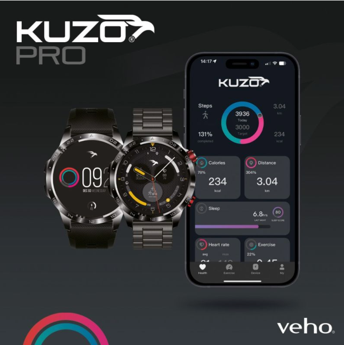 Kuzo Pro Sports Smart Watch with GPS