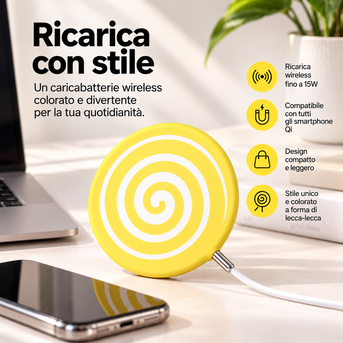 TROZK Lollipop – Base di ricarica wireless