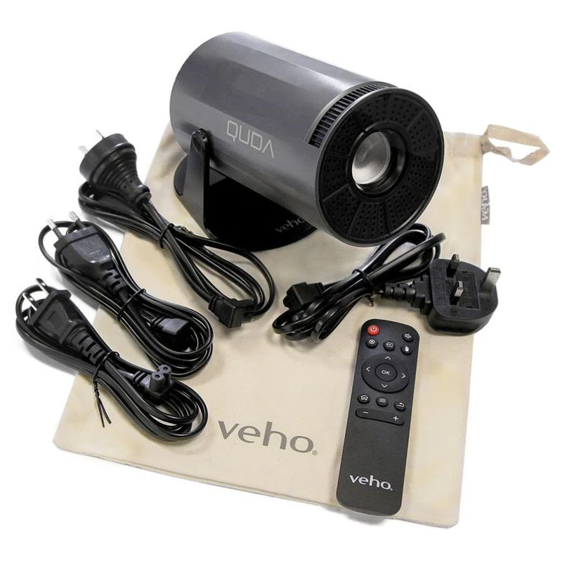 Veho Quda PJ-3 - Proiettore Portatile con presa multi-paese e custodia di trasporto