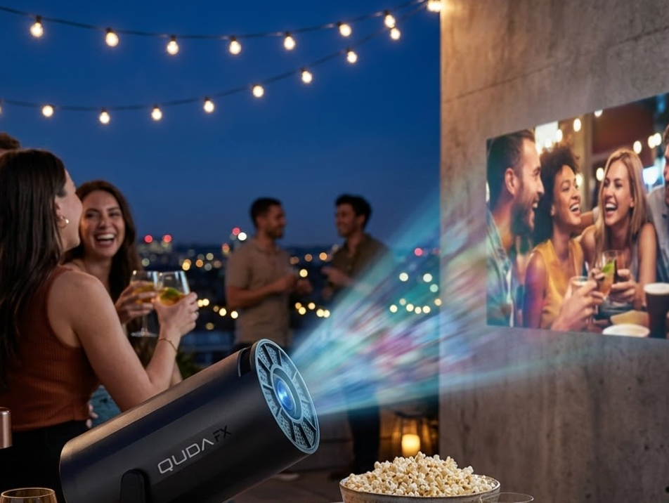 Veho Quda PJ-3 - Proiettore Portatile con presa multi-paese e custodia di trasporto