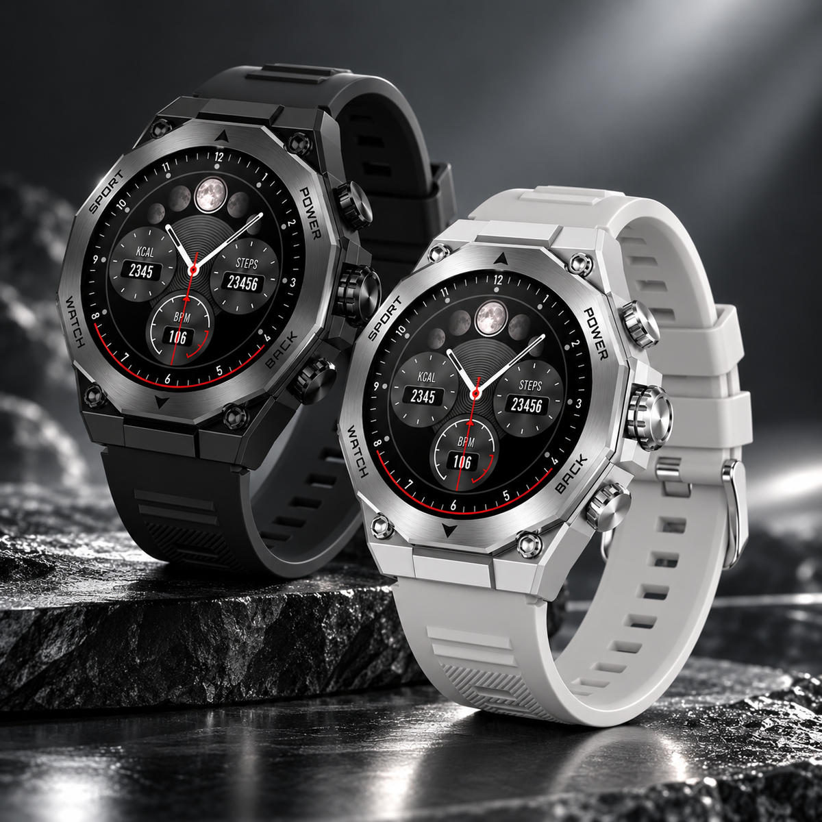 KSIX Titanium – Smartwatch AMOLED con 2 Cinturini