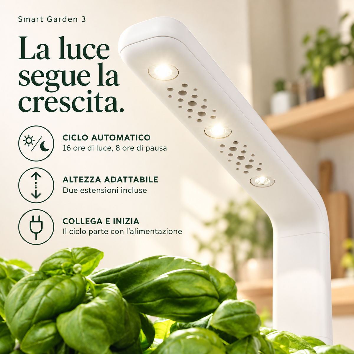 Click & Grow Smart Garden 3 – Giardino Smart da Interno con Luce Automatica