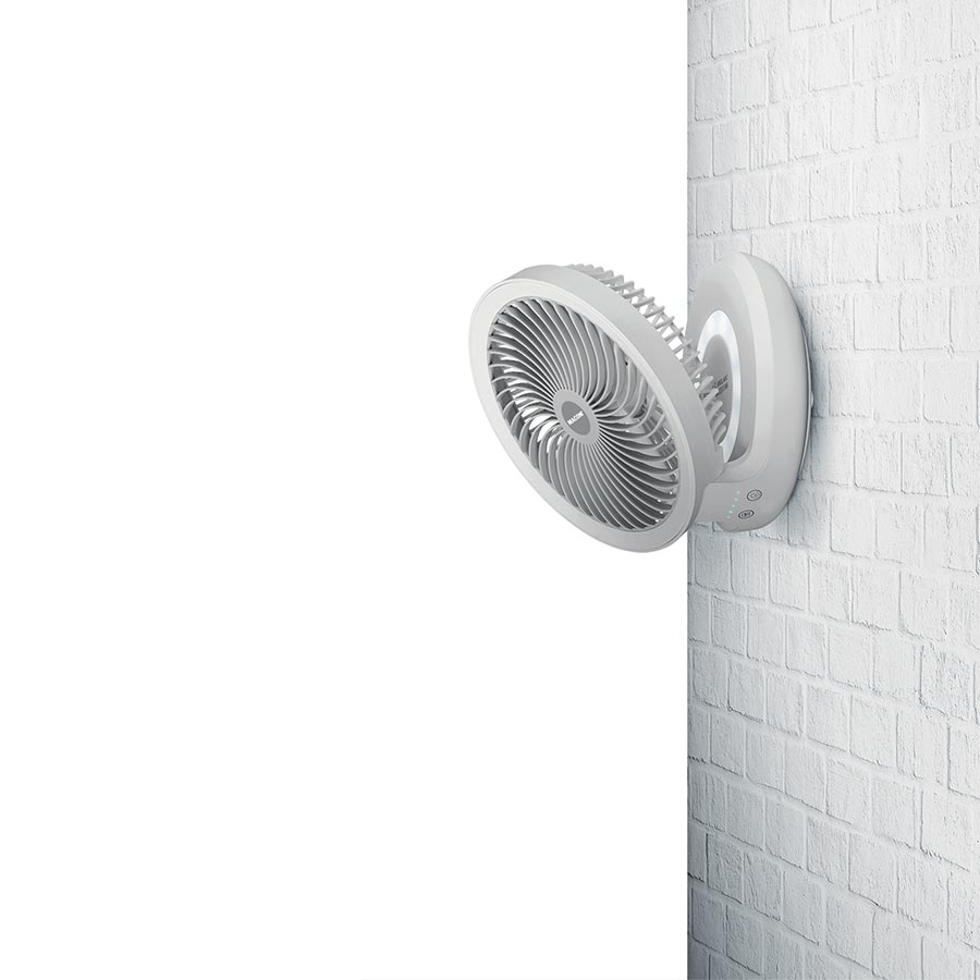 Macom Compact Cordless Fan 990 – Ventilatore da Tavolo Ricaricabile USB con Luce LED