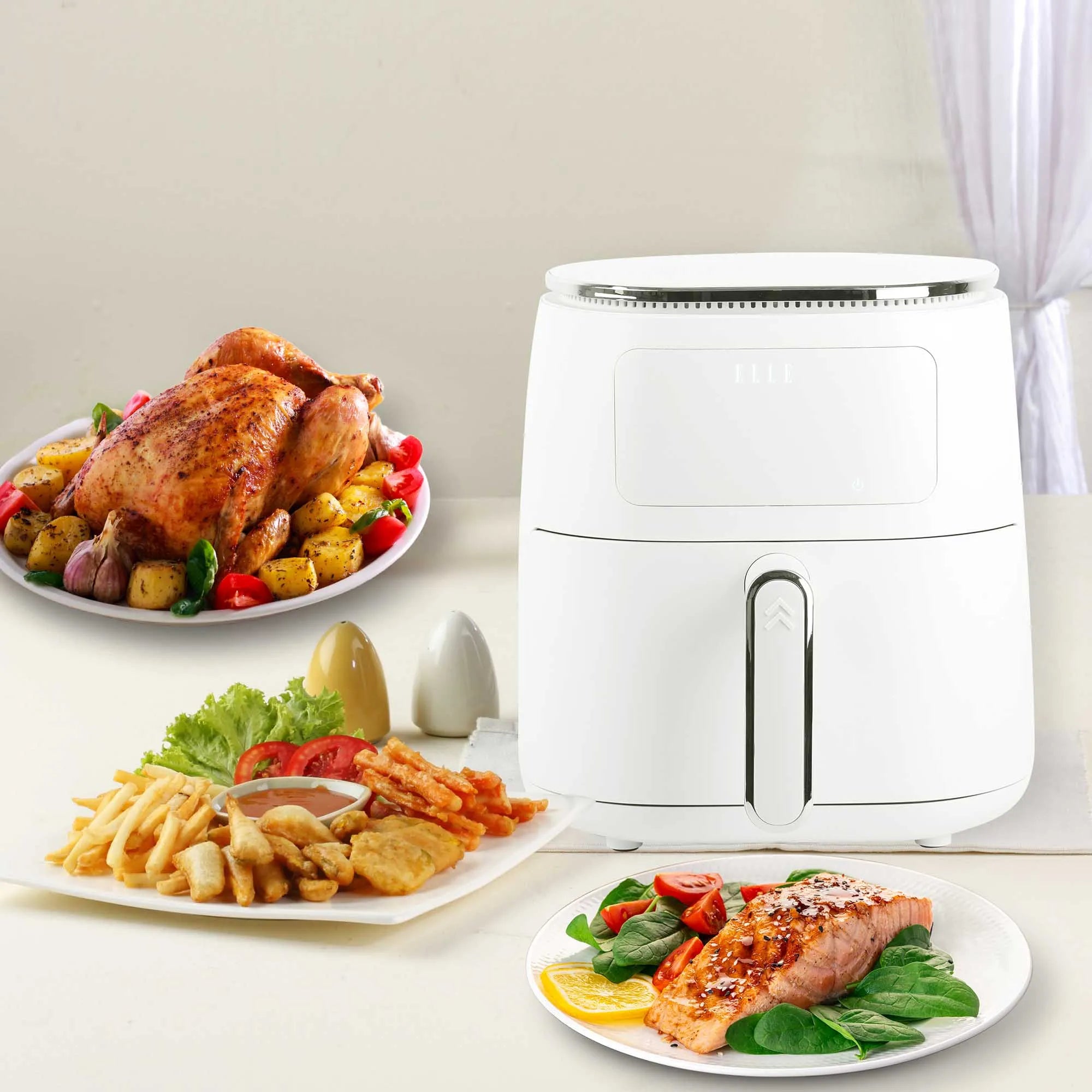 ELLE Panache 5.0L Digital Air Fryer – Friggitrice ad Aria con Display Touch e Cottura Smart