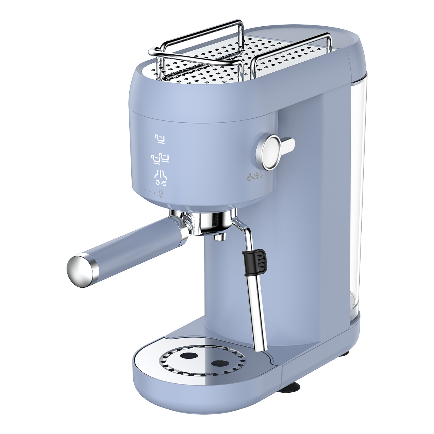 ELLE Panache Espresso Maker Blu – Macchina per Caffè Espresso con Touch Control e Sistema Latte