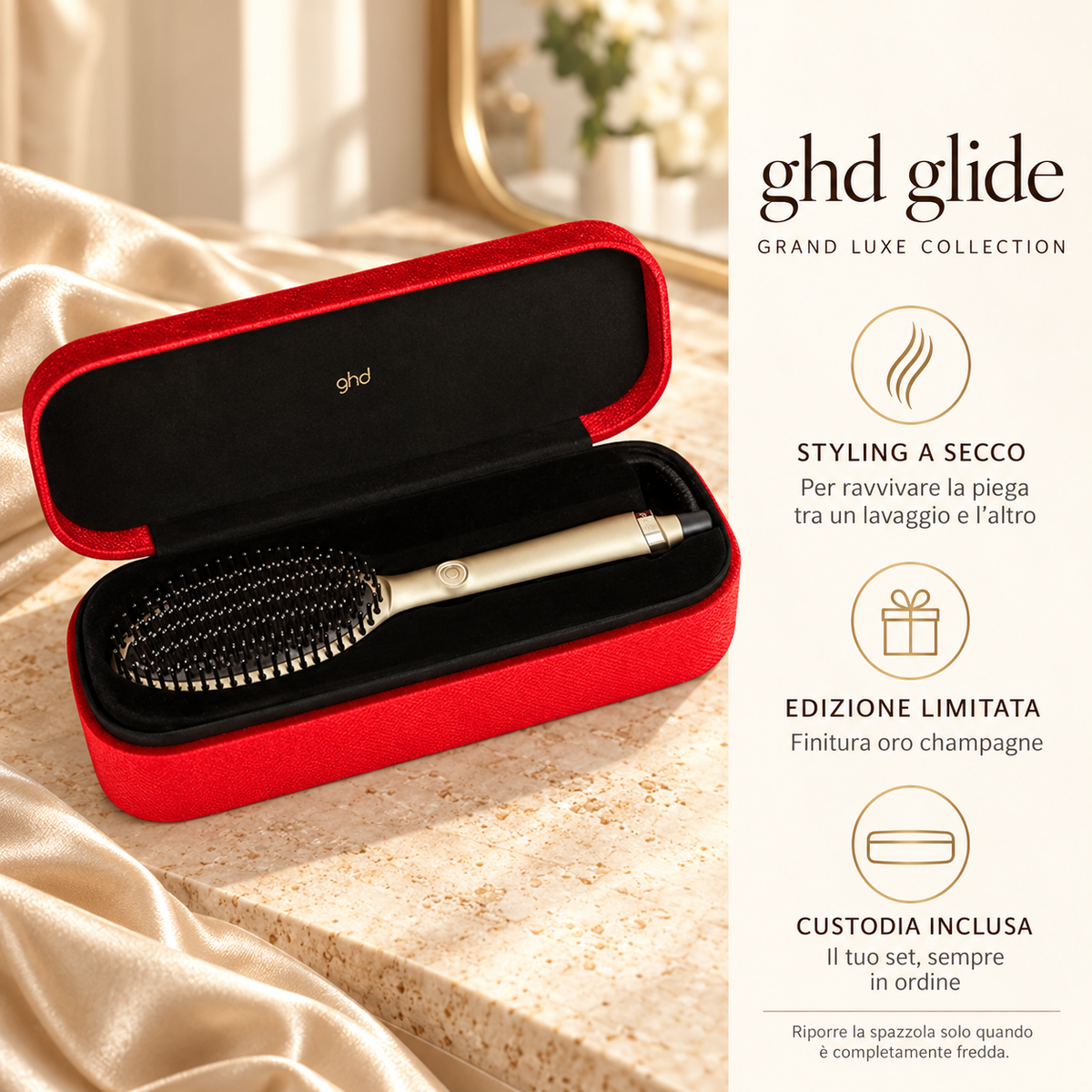 ghd Glide Grand Luxe Collection – Spazzola Lisciante Elettrica con Custodia