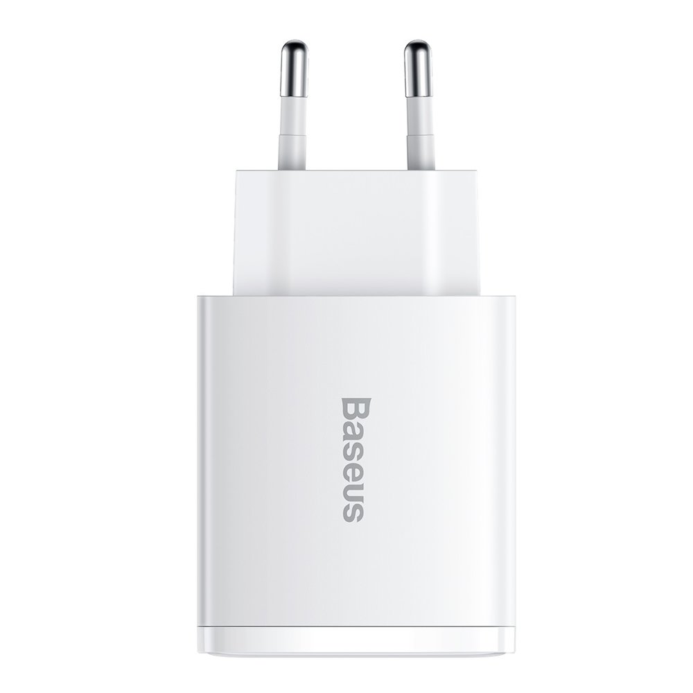 Baseus Compact quick USB charger 30W 2 ports USB + USB-C white CCXJ-E02