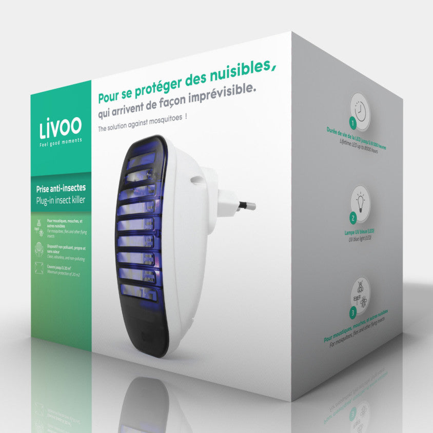 DELTA Plug-In Insect Killer White – Lampada Antizanzare UV da Presa Elettrica