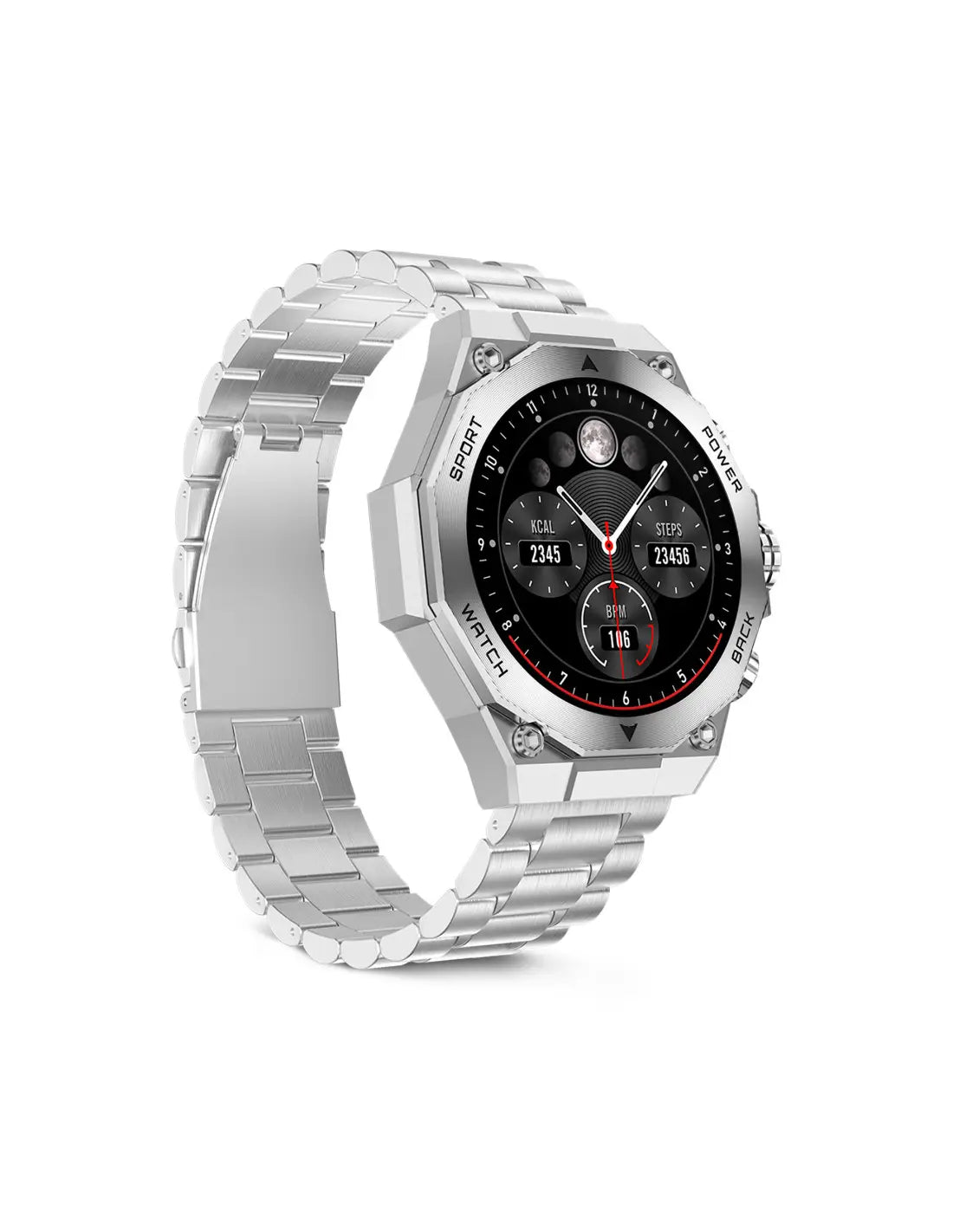 KSIX Titanium Silver – Smartwatch AMOLED 1,43" con 2 Cinturini, Chiamate Bluetooth e IP67