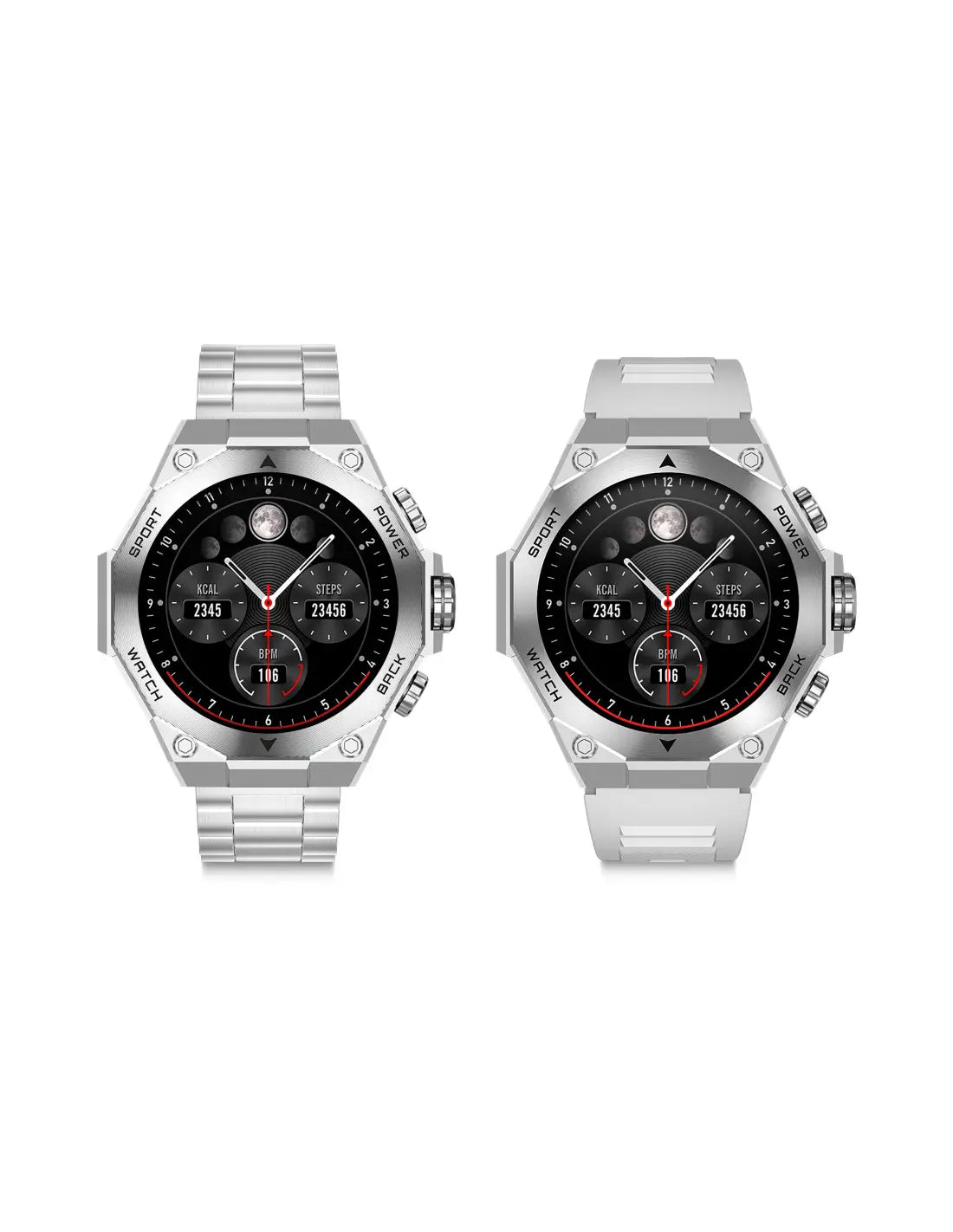 KSIX Titanium Silver – Smartwatch AMOLED 1,43" con 2 Cinturini, Chiamate Bluetooth e IP67