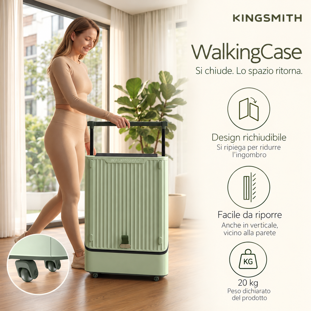 KingSmith WalkingPad WalkingCase – Tapis Roulant Compatto Pieghevole 6 km/h