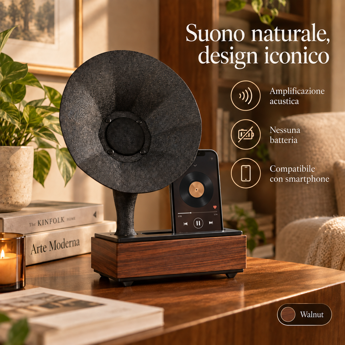 Acoustibox Classic Natural – Amplificatore Acustico per Smartphone